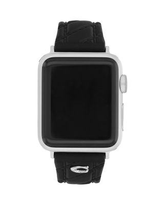 COACH Apple Watch&reg; Black Silicone Strap, 38/40/41mm & 42mm