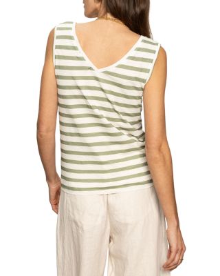 Floral V Neck Tie Front Tank