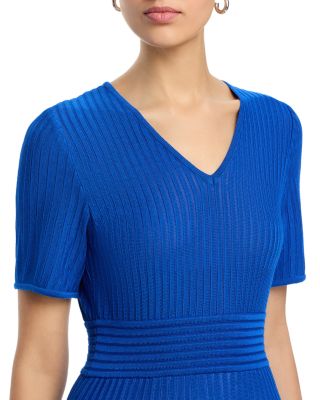 Fit And Flare Ribbed Knit Dress