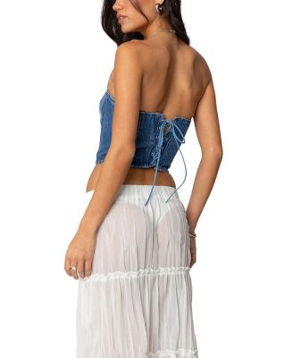 Tula Embroidered Denim Corset