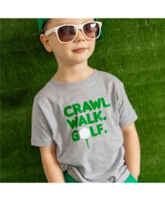 Boys' Crawl, Walk, Golf Short Sleeve T-Shirt - Baby, Little Kid