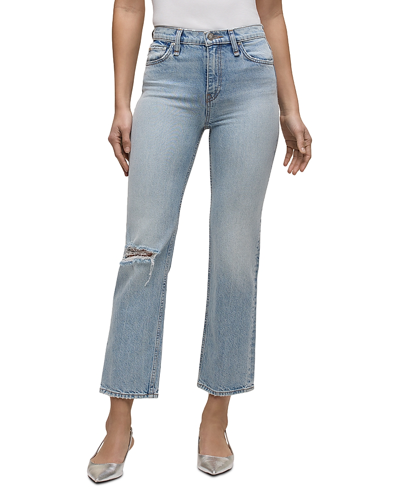 Hudson Remi High Rise Straight Ankle Jeans in Sprinkle Destructed