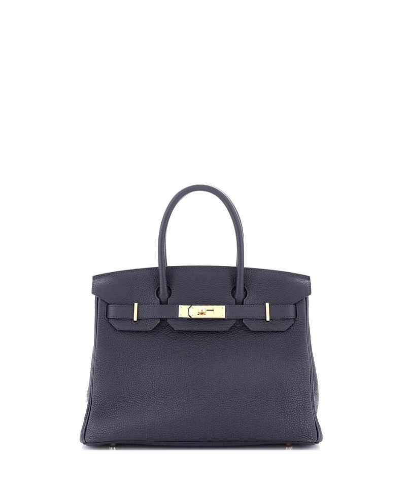 Pre-owned Pre-owned Hermes Hermes Birkin 30 Handbag Blue Togo With Rose Gold Hardware In Caban