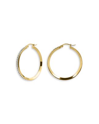 Pav&eacute; Hoop Earrings in 18K Gold Plated Sterling Silver - Exclusive
