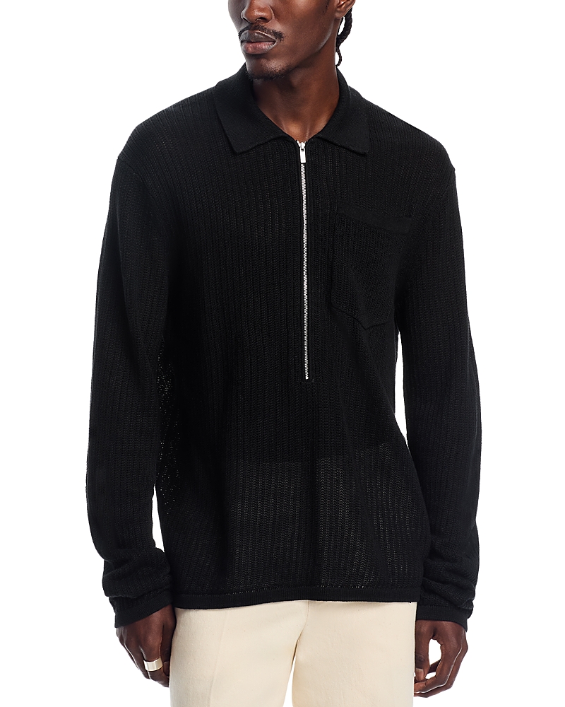 Helmut Lang Half Zip Linen Sweater
