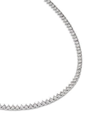 Diamond Tennis Necklace in 14K White Gold, 10.0 tcw