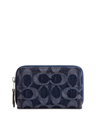 COACH - Essential Small Zip Around Card Case in Signature Denim