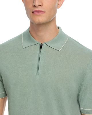 Linen Blend Knit Polo Sweater