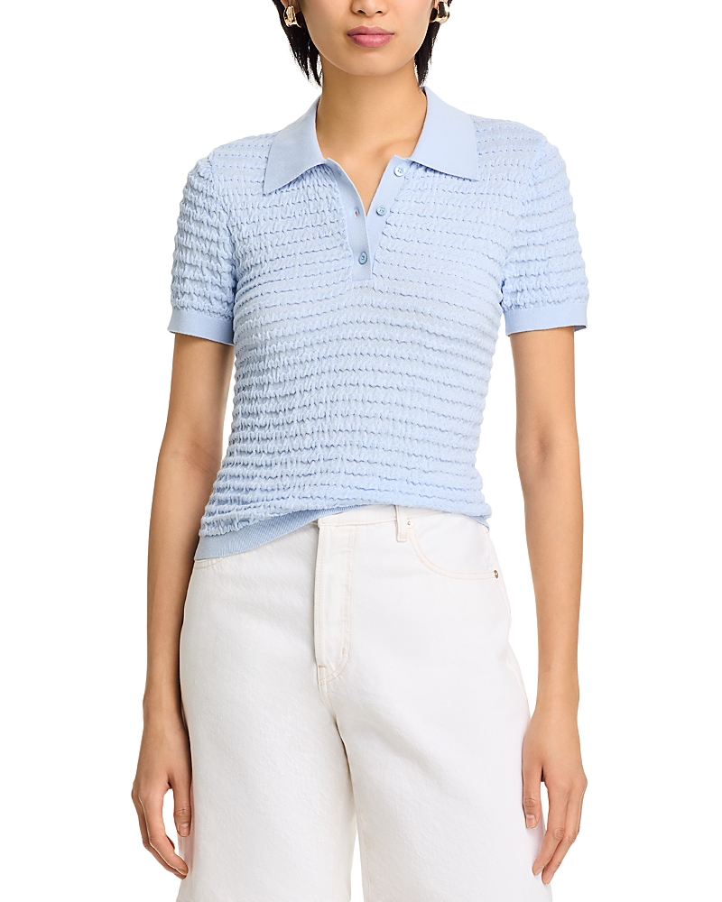 Frame The Smocked Silk Polo