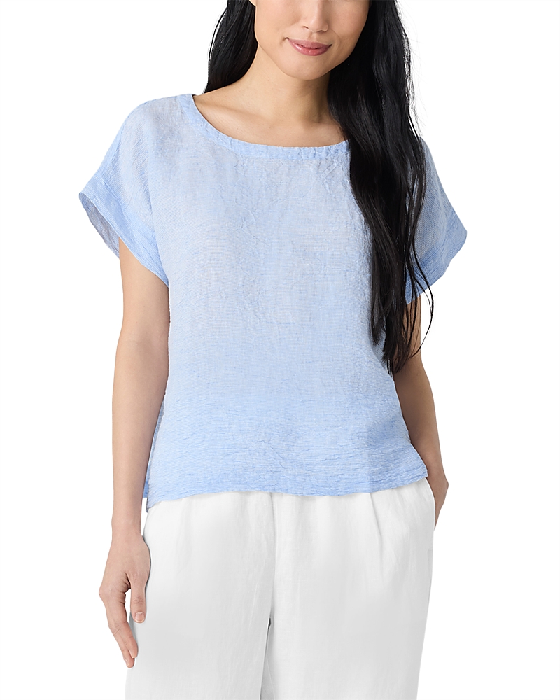 Eileen Fisher Ballet Neck Linen Top