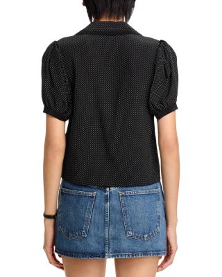 The Polka Dot Sailor Silk Blouse