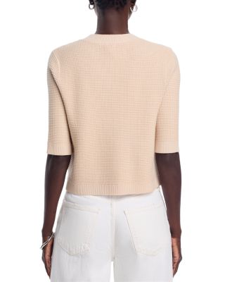 Waffle Knit Button Front Sweater