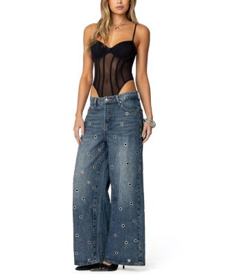 Jainie Grommet Low Rise Blue Wash Jeans