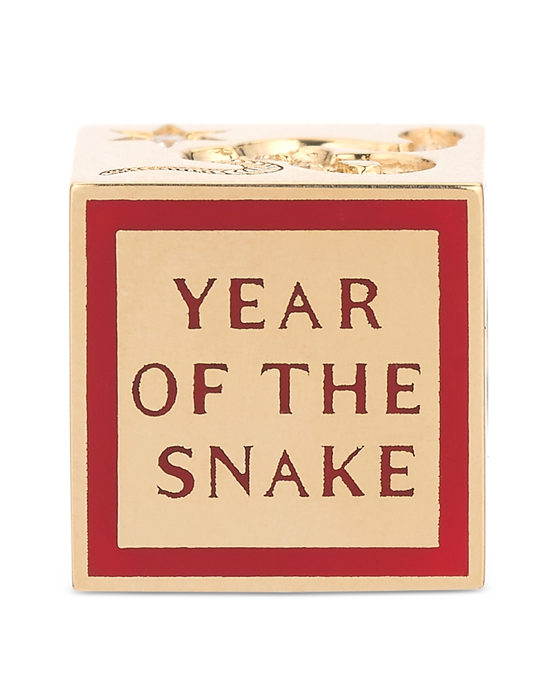 ADINA REYTER 9K GOLD YEAR OF THE SNAKE DIAMOND & CERAMIC BLOCK BIG BEAD