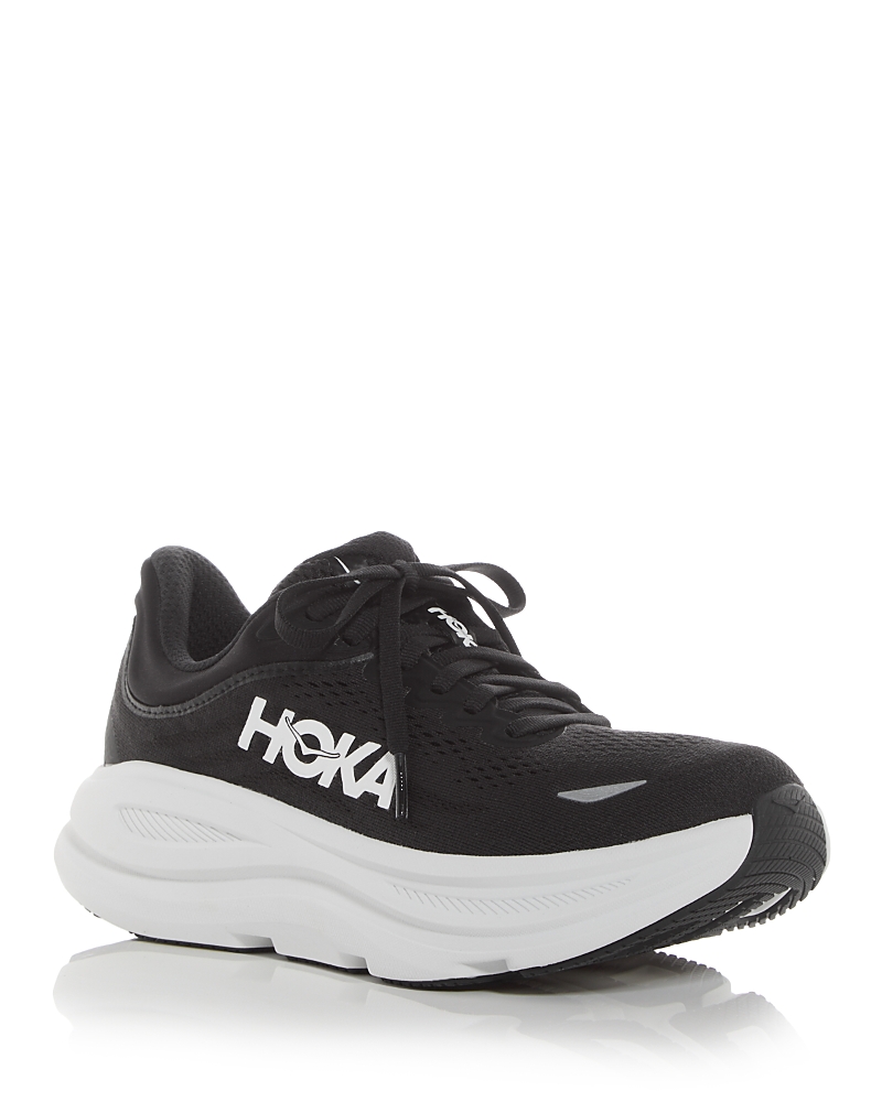 Hoka Black And White Bondi 9 Sneakers In Black