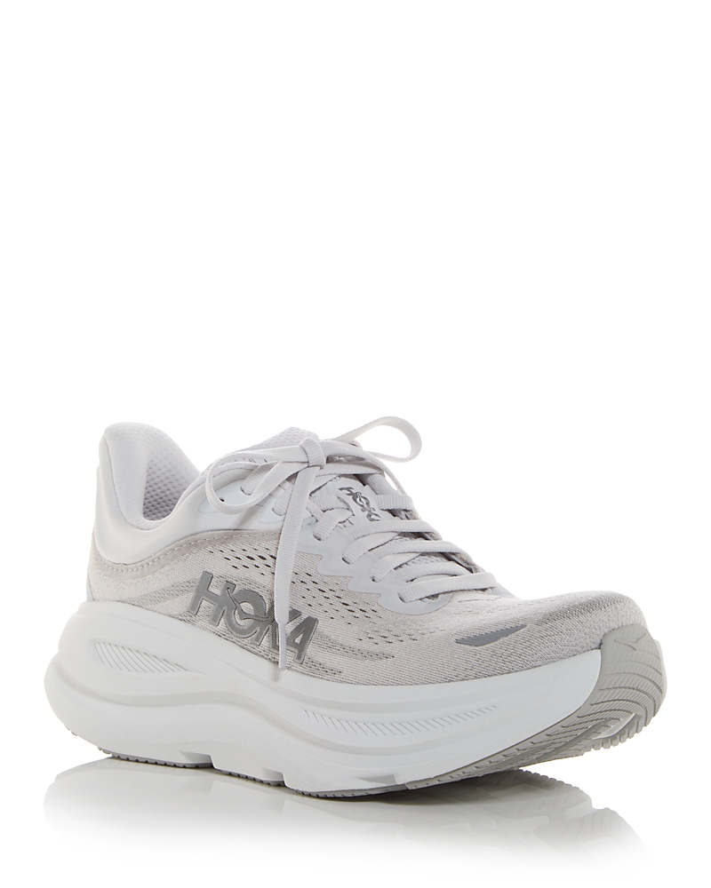 Hoka Bondi 9 Running Shoe In Stardust/silver