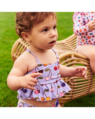 Girls' Joy Sleeveless Ruffle Top & Print Bottom Two Piece Swimwear - Baby