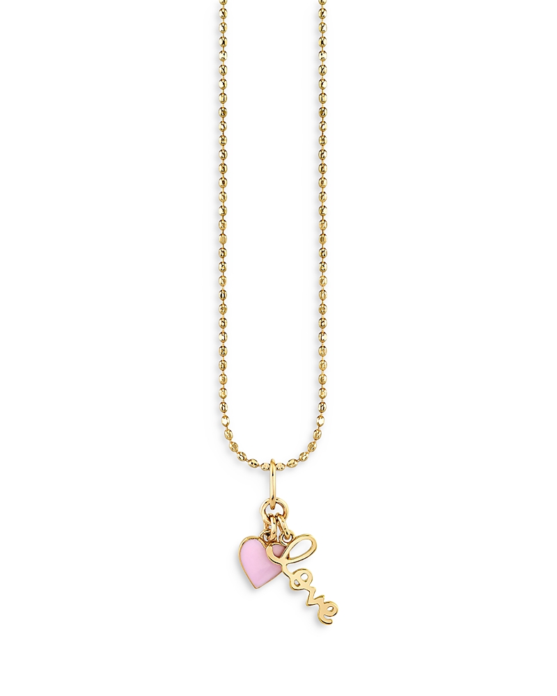 Sydney Evan 14k Yellow Gold Love Charm Combo Necklace, 16 In Gold
