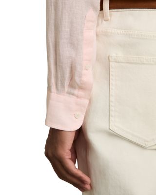 Ruban Long Sleeve Button Front Linen Shirt