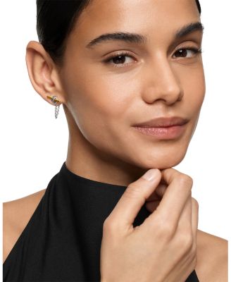 DY Mercer Petite Toggle Stud Earrings in Sterling Silver with 18K Yellow Gold, 38.2mm  