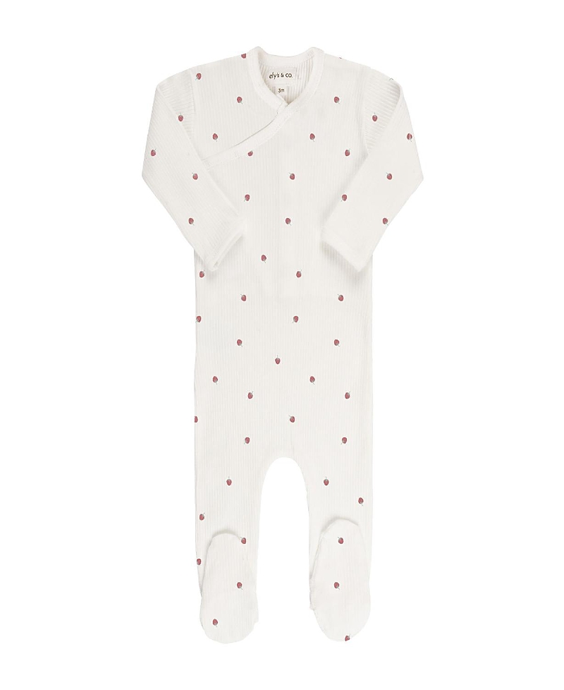 Ely's & Co. Unisex Cotton Ribbed Zipper Footie - Baby In Strawberry