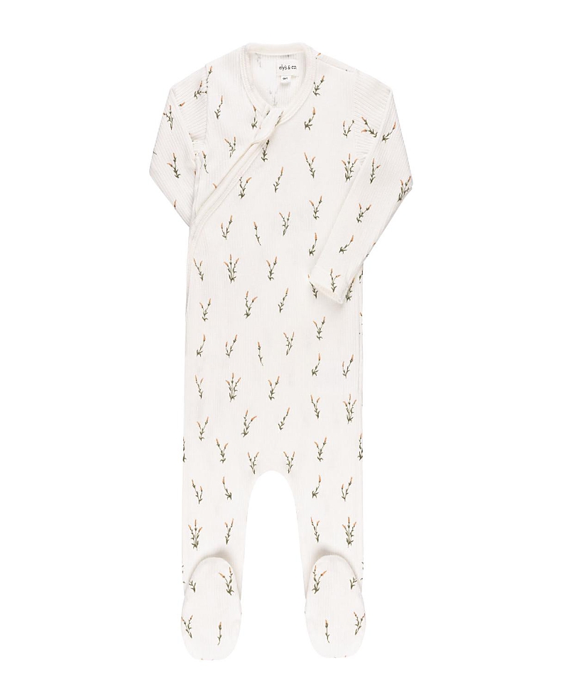Ely's & Co. Unisex Cotton Ribbed Zipper Footie - Baby In Lilac