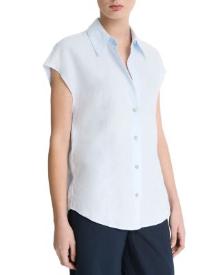 Linen Cap Sleeve Shirt