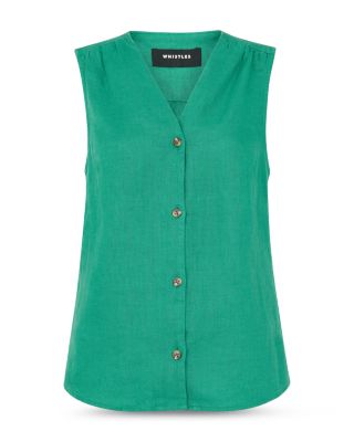 Laura Linen V Neck Vest