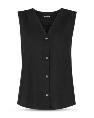 Laura Linen V Neck Vest