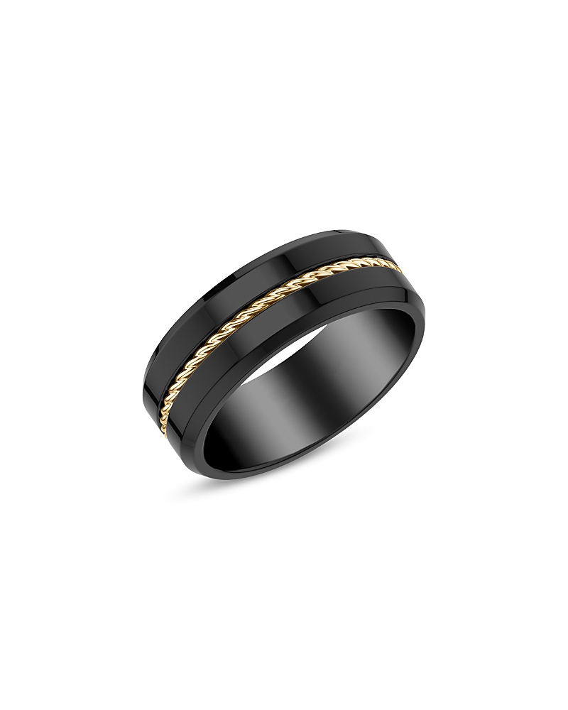 Bloomingdale's Fine Collection Men's Band In Yellow & Black Tungsten