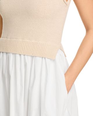 Mixed Media Poplin Midi Dress - Exclusive