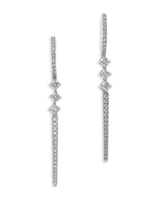 Bloomingdale's Fine Collection - Diamond Linear Drop Earrings in 14K White Gold, 1.10 tcw