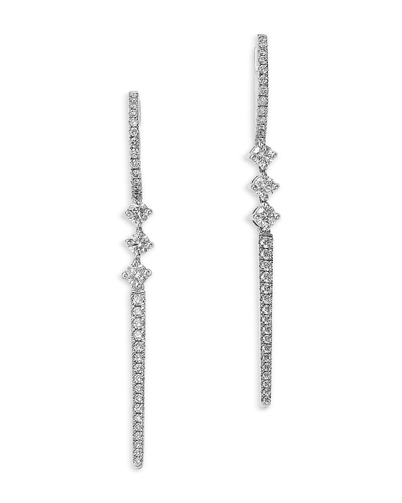 Bloomingdale’s Fine Collection Diamond Linear Drop Earrings in 14K White Gold, 1.10 tcw