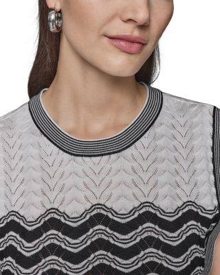 Geometric Pointelle Knit Sleeveless Sweater