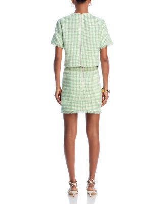 Box Pattern Tweed Top