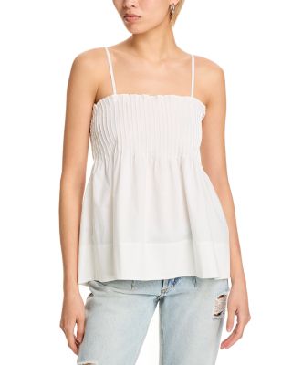 Asalia Poplin Pleated Top