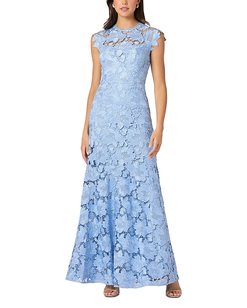 Shoshanna Raven Sleeveless Floral Lace Gown
