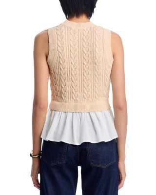 Camilia Mixed Media Cable Tank Top