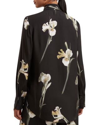 Zakiier Printed Scarf Detail Long Sleeved Blouse