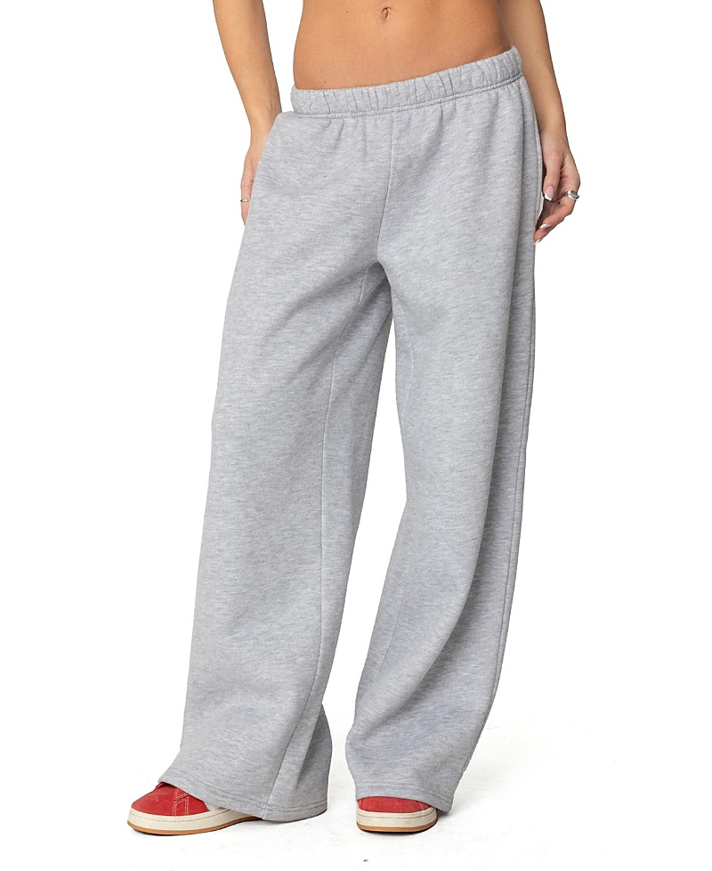 Shop Edikted Boys Cry Wide Leg Sweatpants In Gray-melange