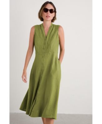 Women's Sleeveless Carved Wood Dress