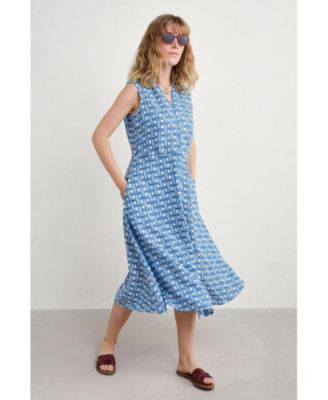 Women's Sleeveless Carved Wood Dress