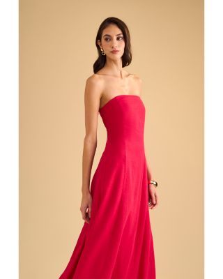 Strapless Smocking Panel Dress