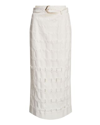 Jay Textured Twill Midi Skirt