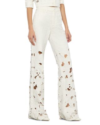 Weezy High Rise Embroidered Eyelet Pants