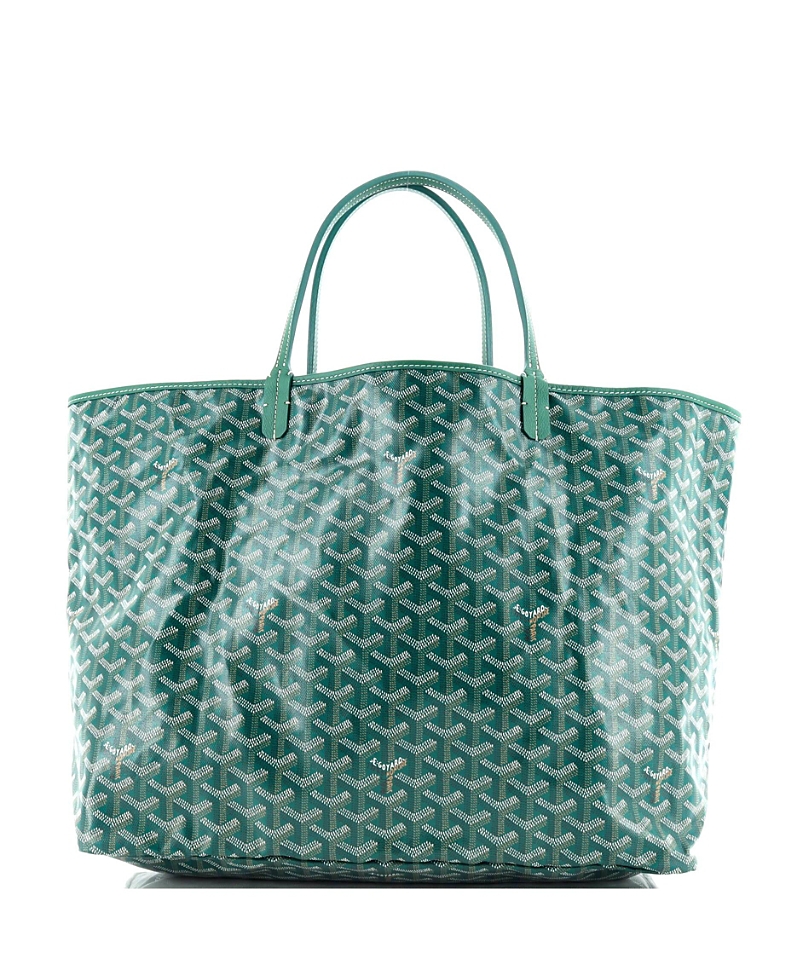 Pre-owned Pre-owned Goyard Goyard Gm Saint Louis Tote Coated Canvas In Green