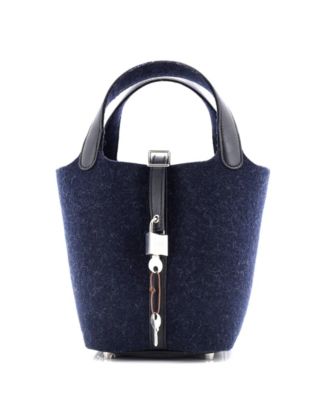 Pre-Owned HERMÈS - Pre-Owned Hermes PM Picotin Lock Bag Felt with Leather
