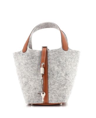 Pre-Owned HERMÈS - Pre-Owned Hermes PM Picotin Lock Bag Felt with Leather