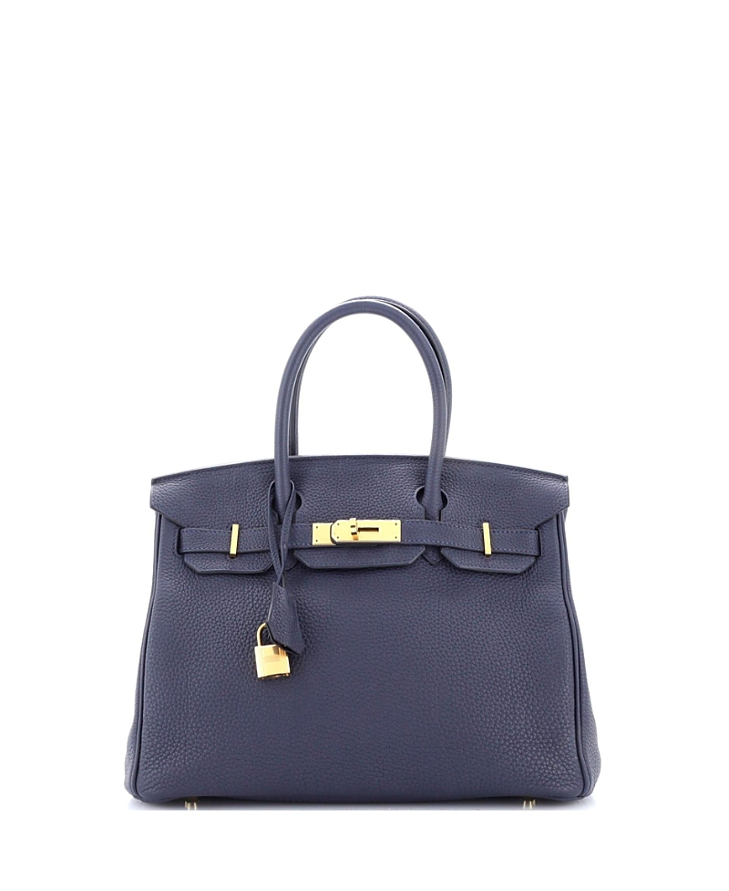 Pre-owned Pre-owned Hermes Hermes Birkin 30 Handbag Blue Togo With Gold Hardware In Bleu Nuit