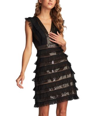 Katja Sequin Ruffle Mini Dress